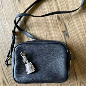 J Crew black leather shoulder bag